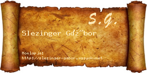 Slezinger Gábor névjegykártya